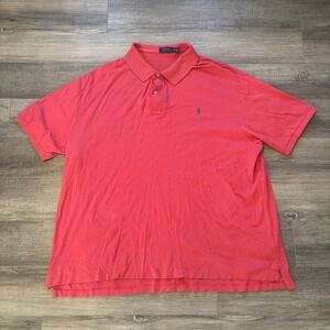 Polo Ralph Lauren Men's 3XB Red Polo Pony Embroidered Preppy Classic